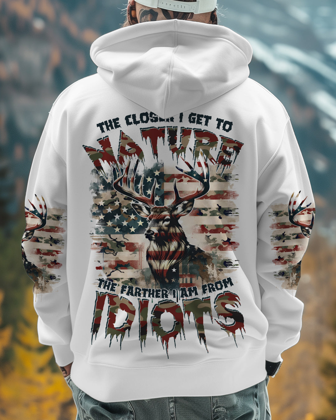 BLISSCORNERS THE CLOSER I GET TO NATURE DEER CAMO ALL OVER PRINT