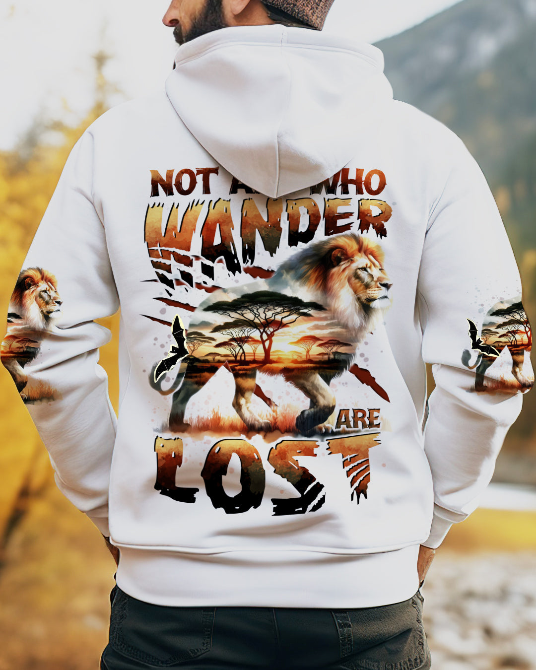 BLISSCORNERS NOT ALL WHO WANDER ARE LOST LION ALL OVER PRINT