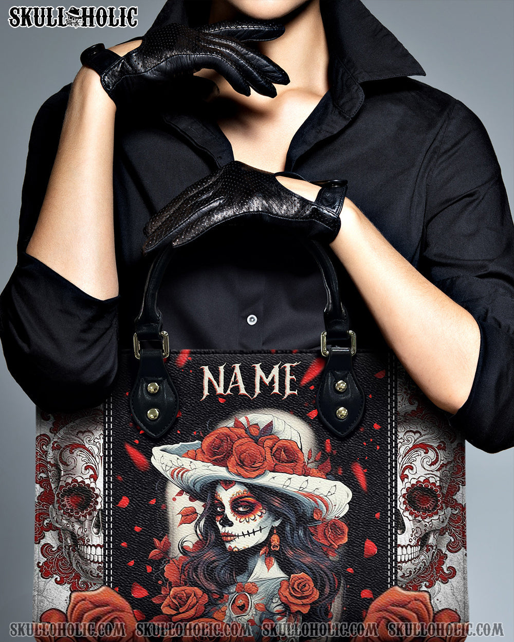 BLISSCORNERS SUGAR SKULL LEATHER HANDBAG