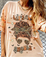 BLISSCORNERS A REAL WOMEN SKULL MESSY BUN ALL OVER PRINT