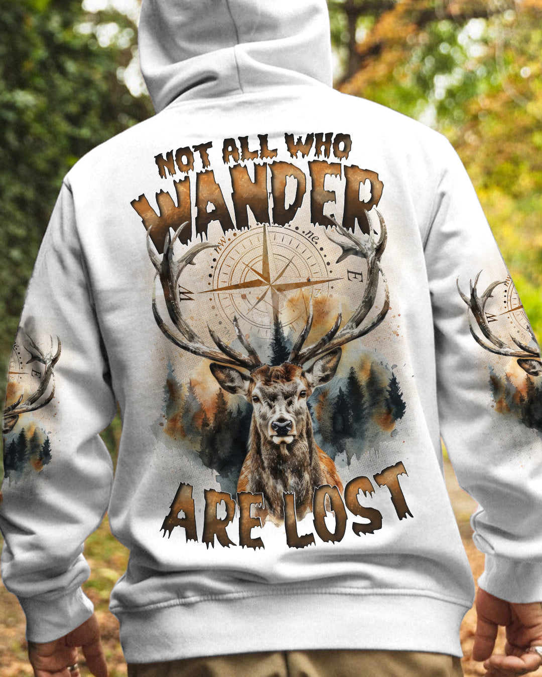 BLISSCORNERS NOT ALL WHO WANDER ARE LOST DEER ALL OVER PRINT