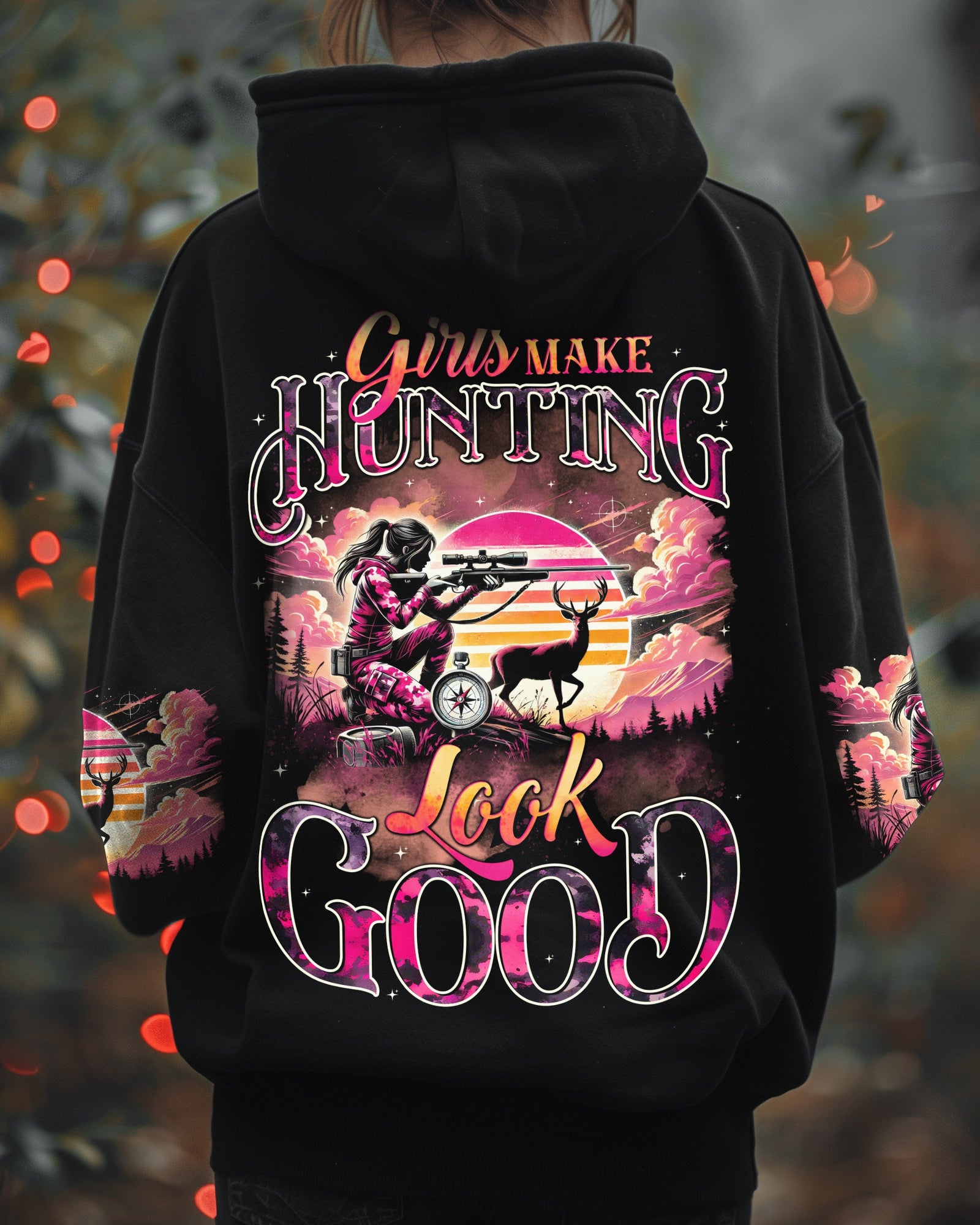 BLISSCORNERS GIRLS MAKE HUNTING LOOK GOOD ALL OVER PRINT