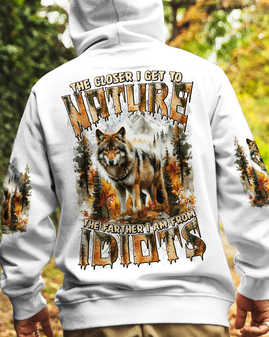 BLISSCORNERS THE CLOSER I GET TO NATURE WOLF ALL OVER PRINT