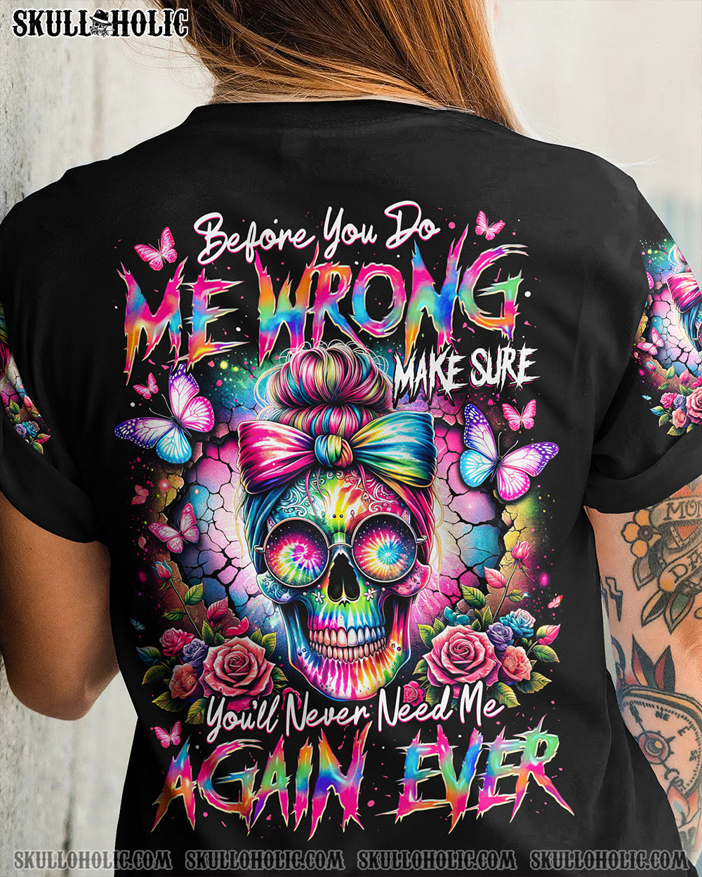 BLISSCORNERS B DON'T F WITH ME MESSY BUN ALL OVER PRINT
