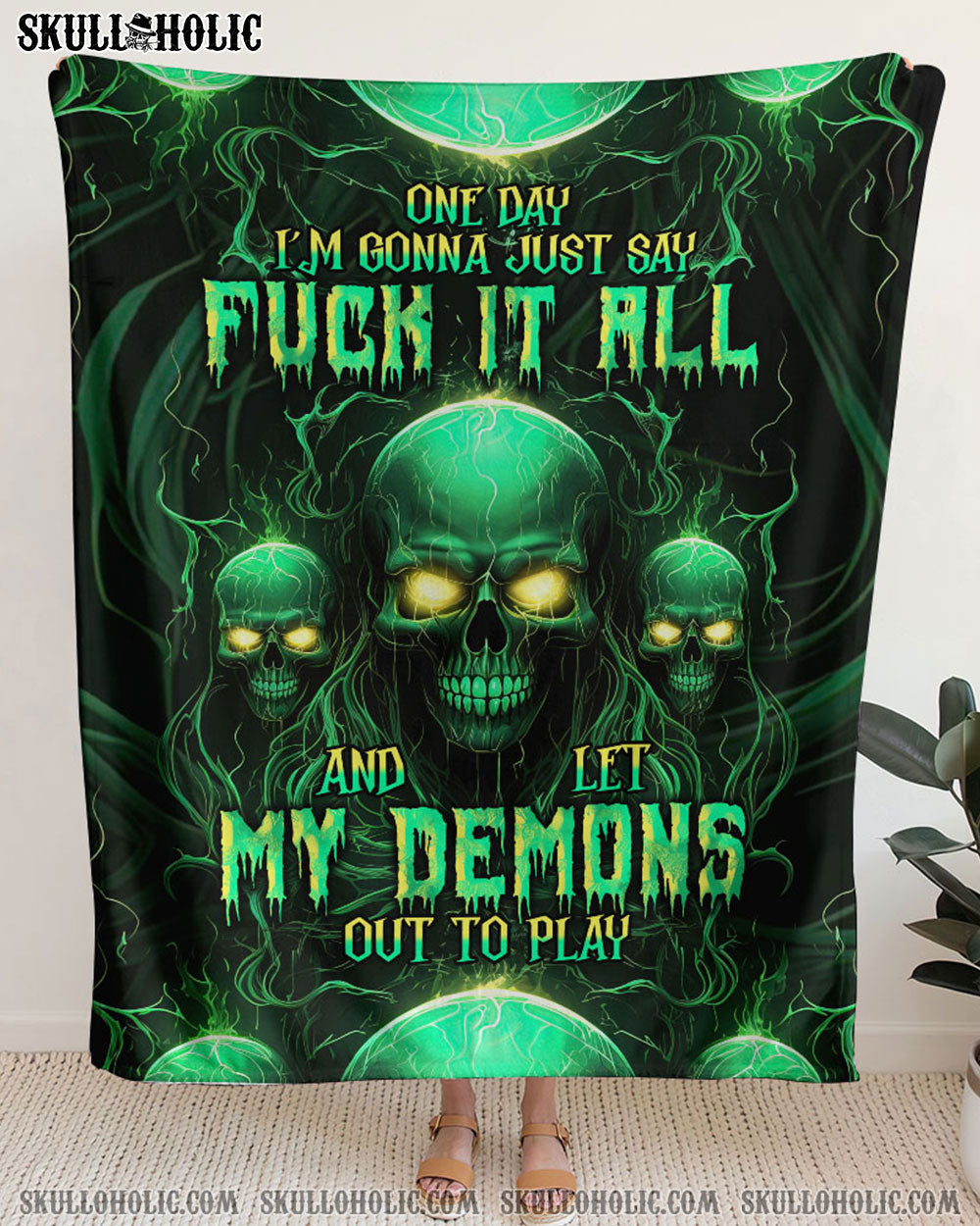 BLISSCORNERS ONE DAY I'M GONNA JUST SAY WOVEN AND FLEECE BLANKET
