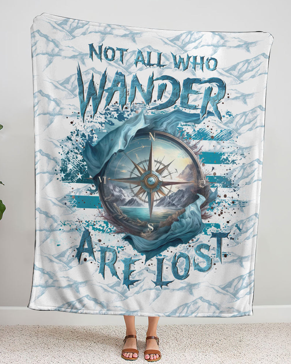 BLISSCORNERS NOT ALL WHO WANDER ARE LOST WOVEN AND FLEECE BLANKET