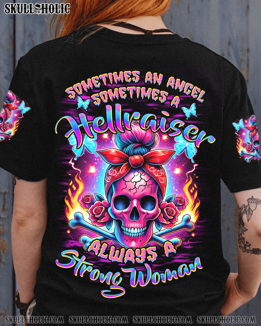 BLISSCORNERS JUDGE ME WHEN SKULL MESSY BUN PURPLE ALL OVER PRINT