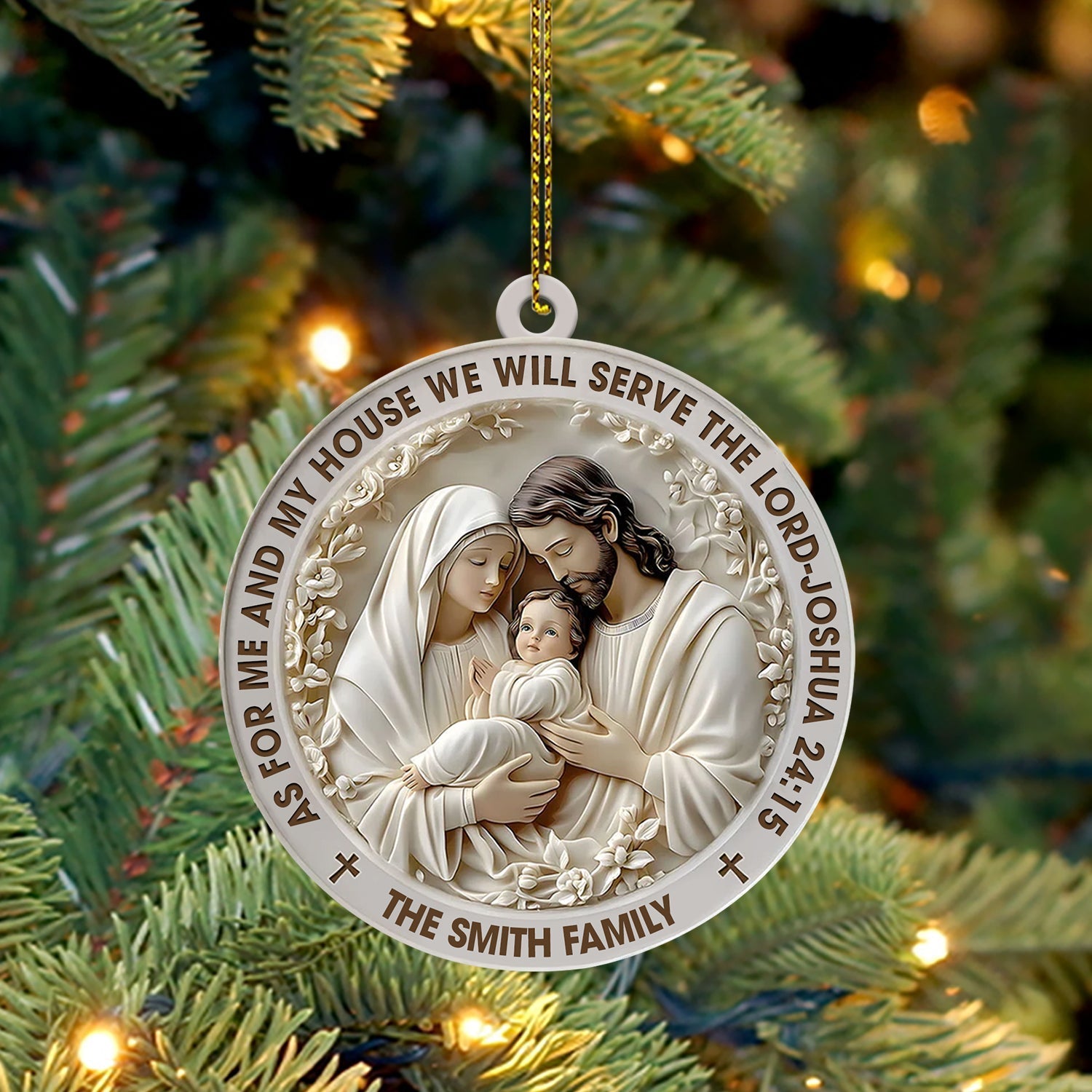 Blisscorners Mary Jesus Christmas Ornament, Personalized Ornament2D Flat LM2211