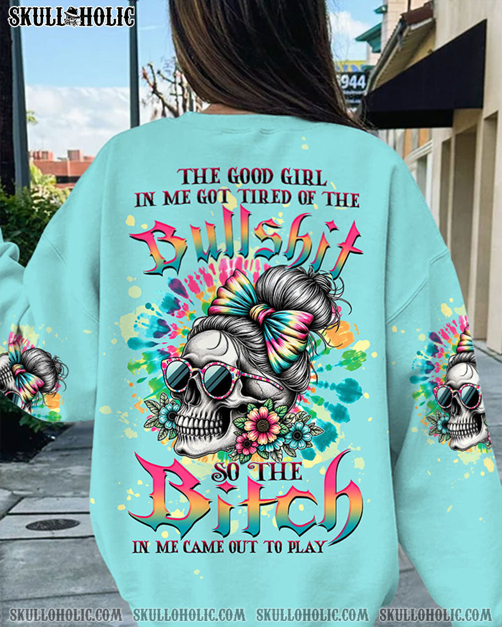 BLISSCORNERS MY GIVE A F MESSY BUN TIE DYE ALL OVER PRINT