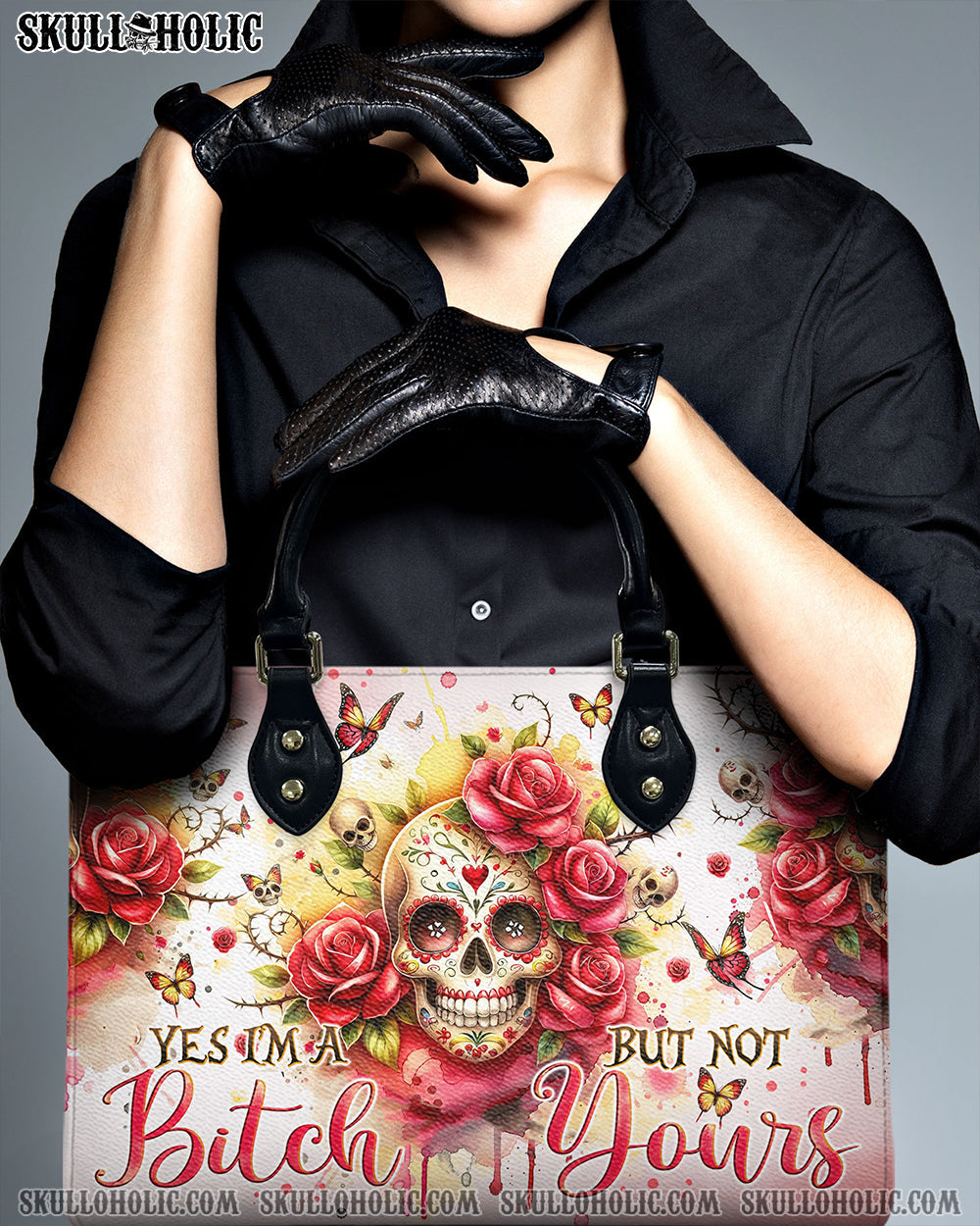 BLISSCORNERS YES I'M A B BUT NOT YOURS LEATHER HANDBAG