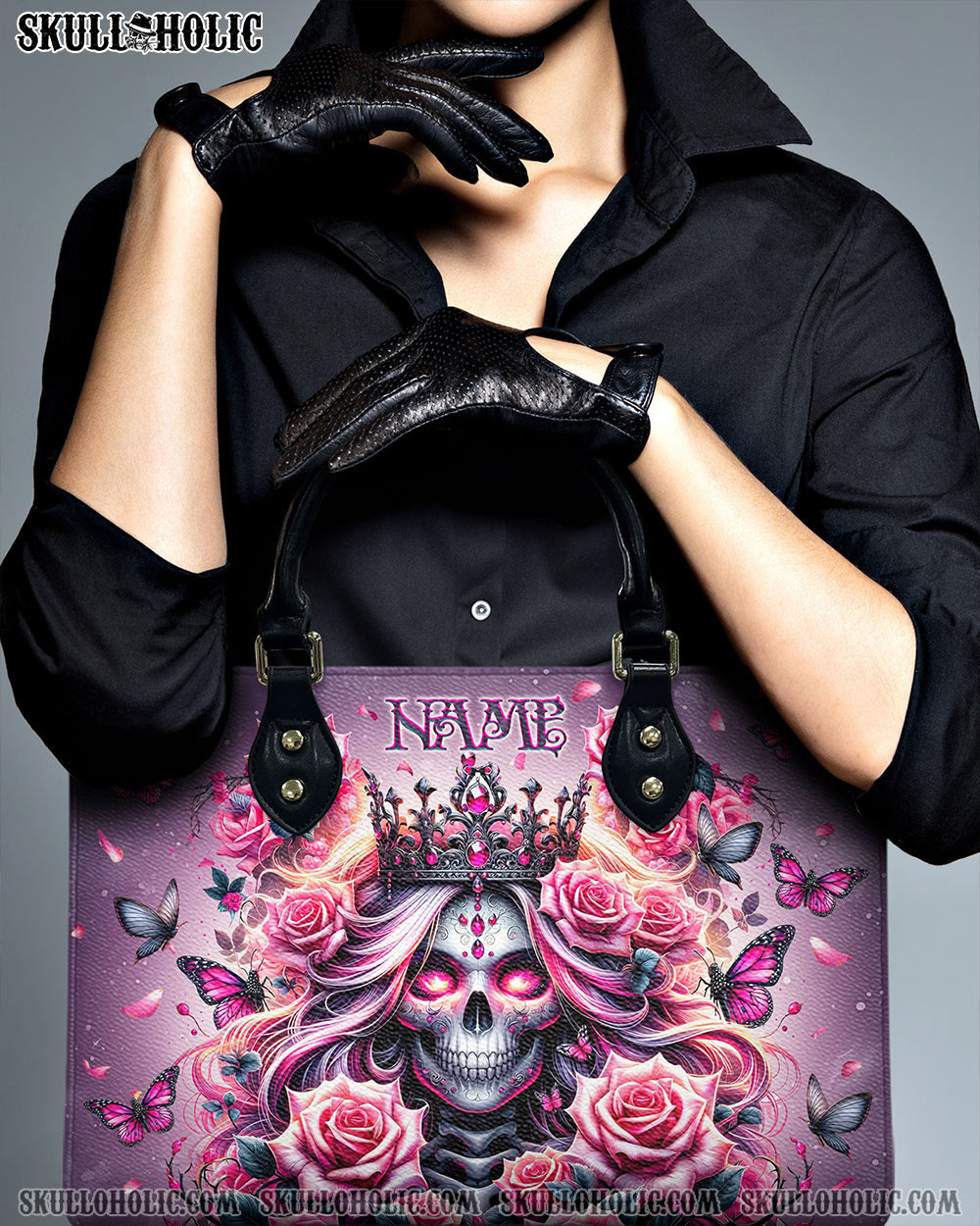 BLISSCORNERS SKULL QUEEN LEATHER HANDBAG
