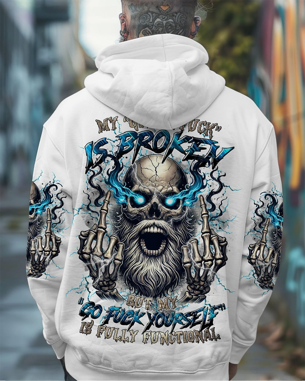 BLISSCORNERS MY GIVE A F IS BROKEN OLD SKULL ALL OVER PRINT