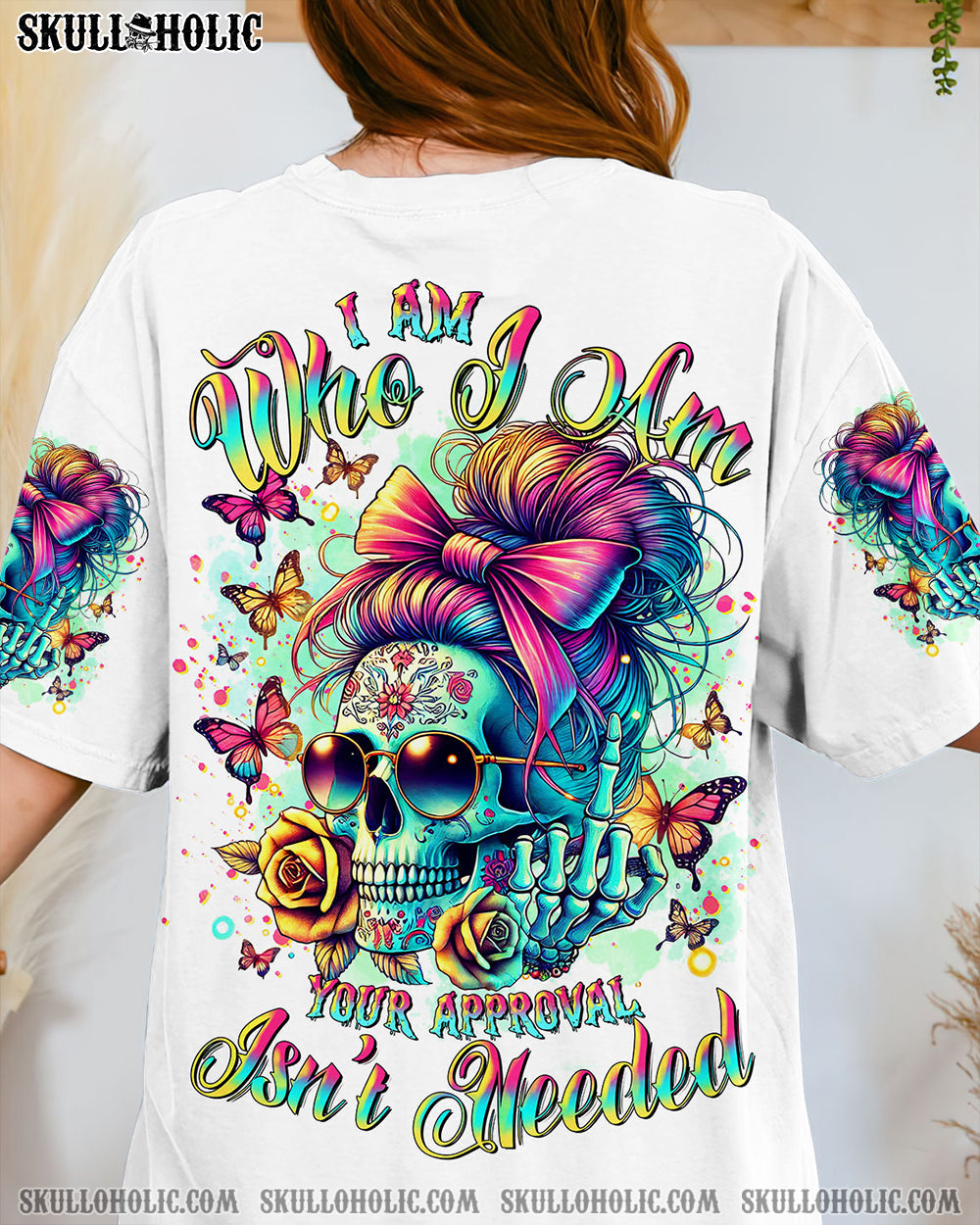 BLISSCORNERS NEXT TIME MY NAMES COMES OUT MESSY BUN SKULL ALL OVER PRINT