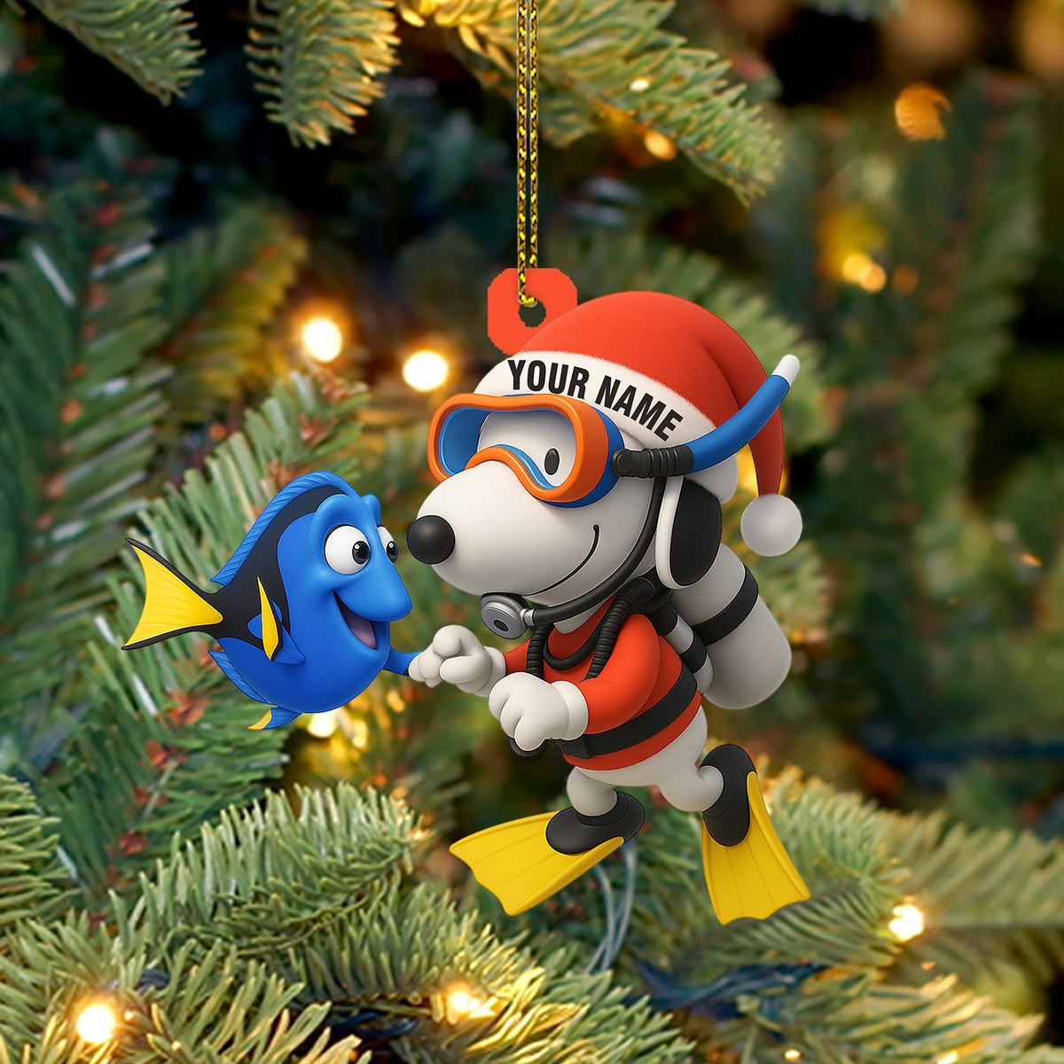 Blisscorners Christmas Diving Home Decor, Christmas Ornament, Personalized Ornament2D Flat LM2111