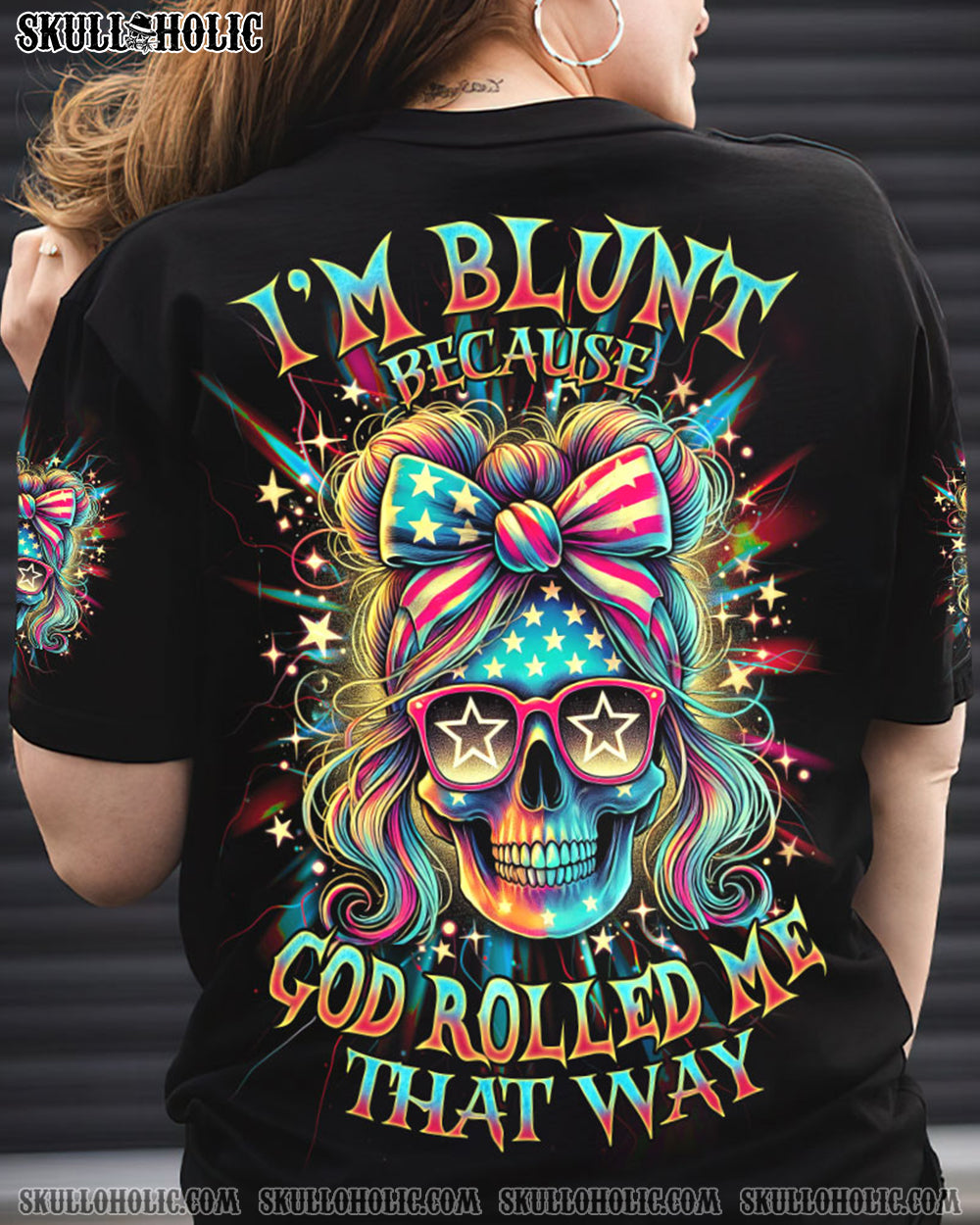 BLISSCORNERS IT'S GOING TO BE ONE OF THOSE DAYS MESSY BUN SKULL ALL OVER PRINT