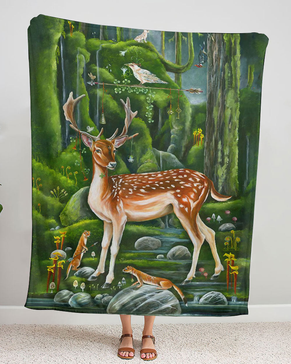BLISSCORNERS MAGIC FOREST WOVEN AND FLEECE BLANKET