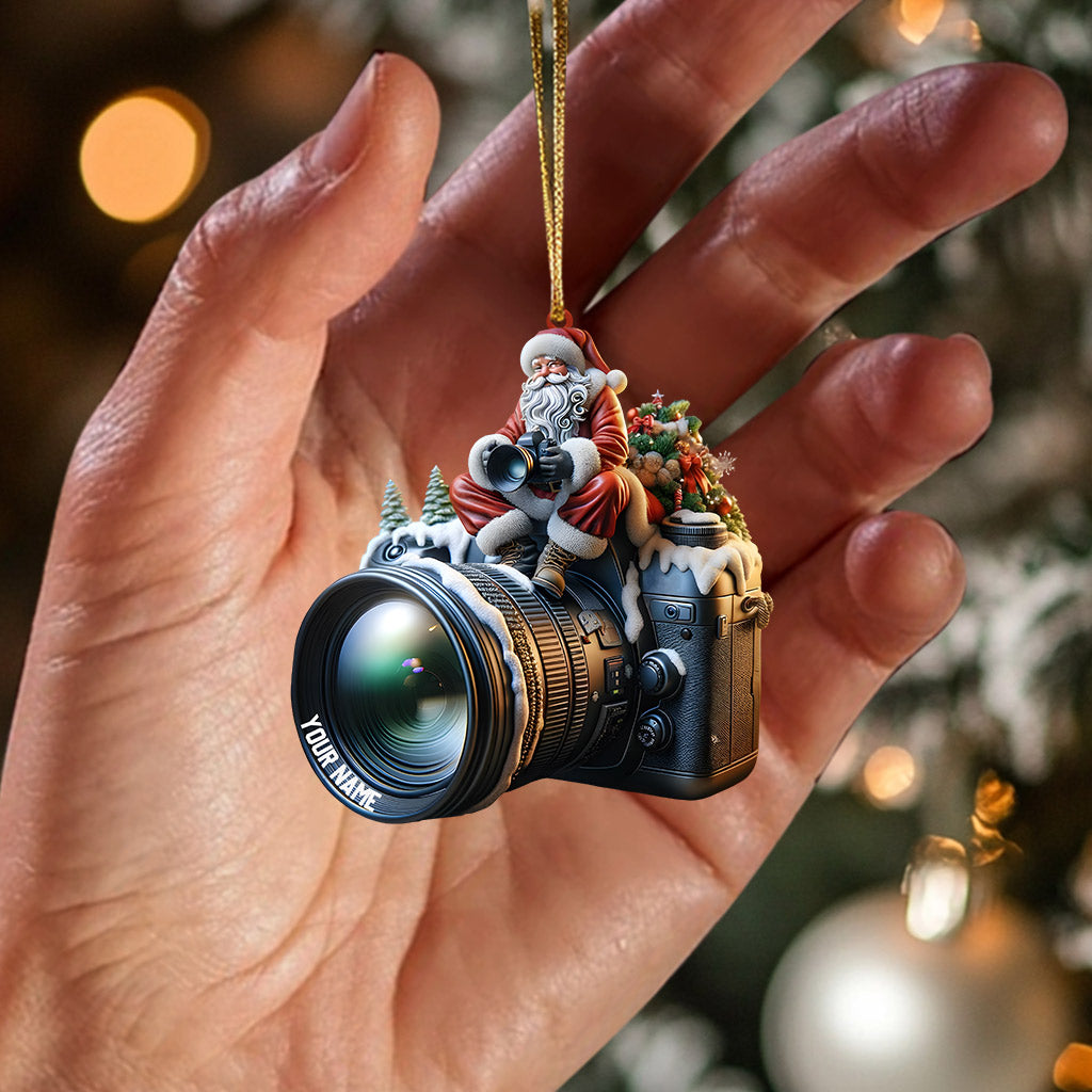 Blisscorners Santa Photographer Home Decor Christmas Ornament, Personalized Ornament82D Flat LM2211