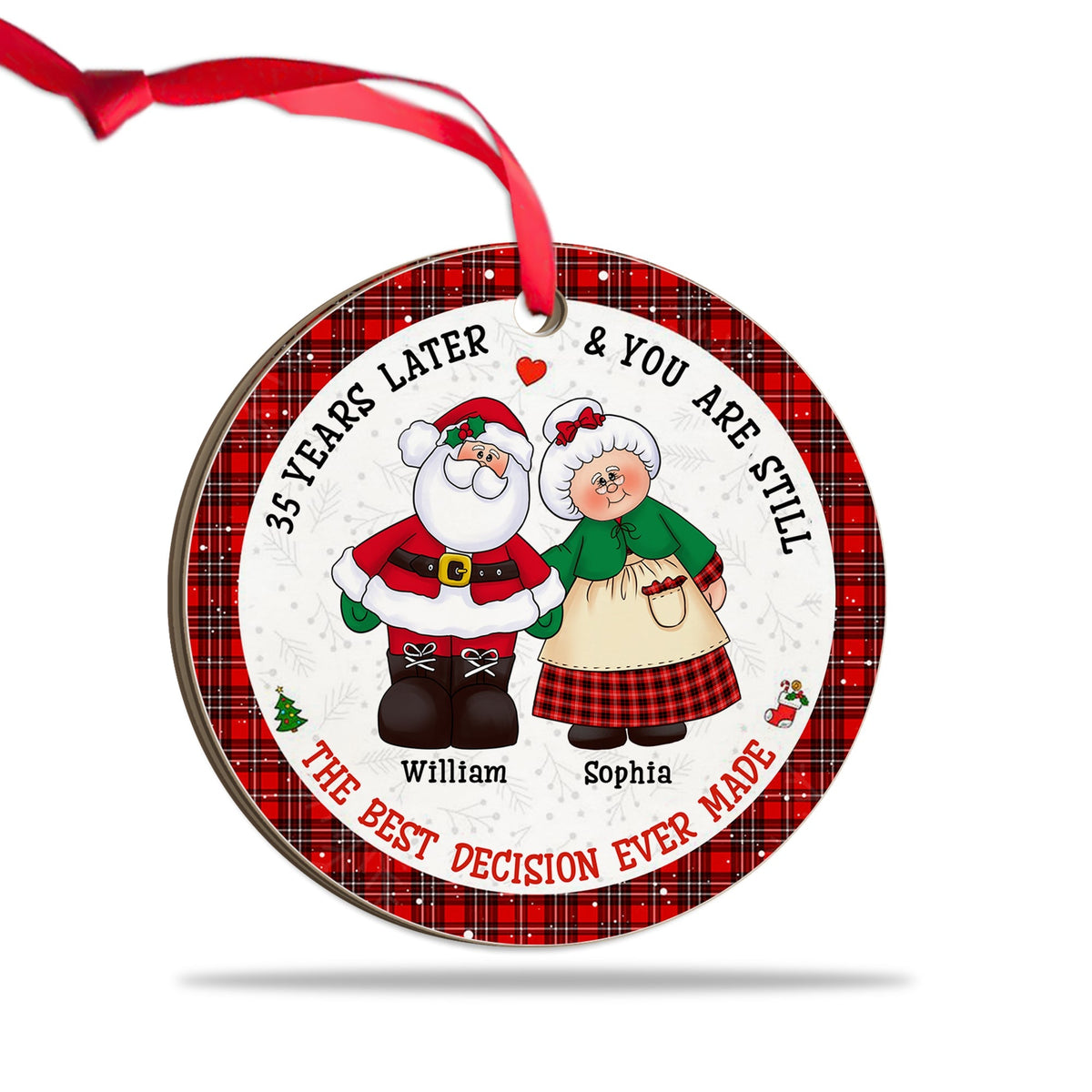 Blisscorners The Best Decision I Ever Made - Personalized Custom Shaped Wooden Ornament - Gift For family, Couple Gift2D Flat LM2111