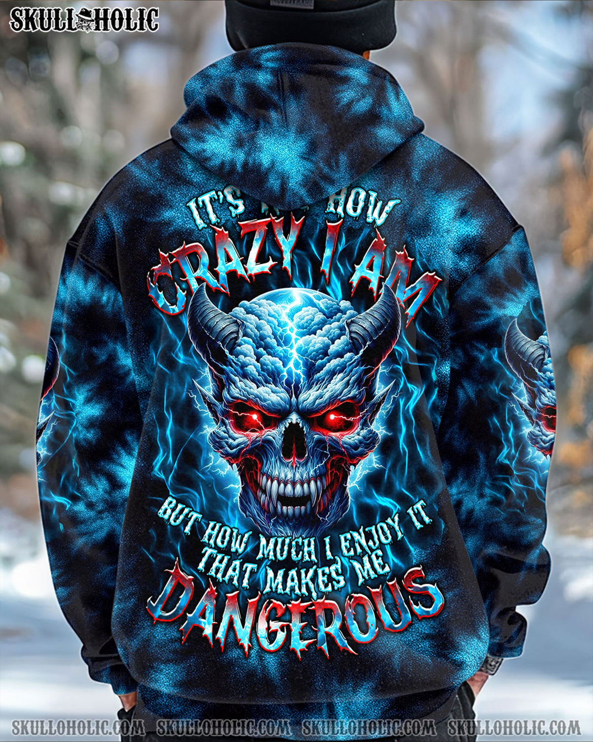 BLISSCORNERS IT'S NOT HOW CRAZY I AM SKULL TIE DYE ALL OVER PRINT