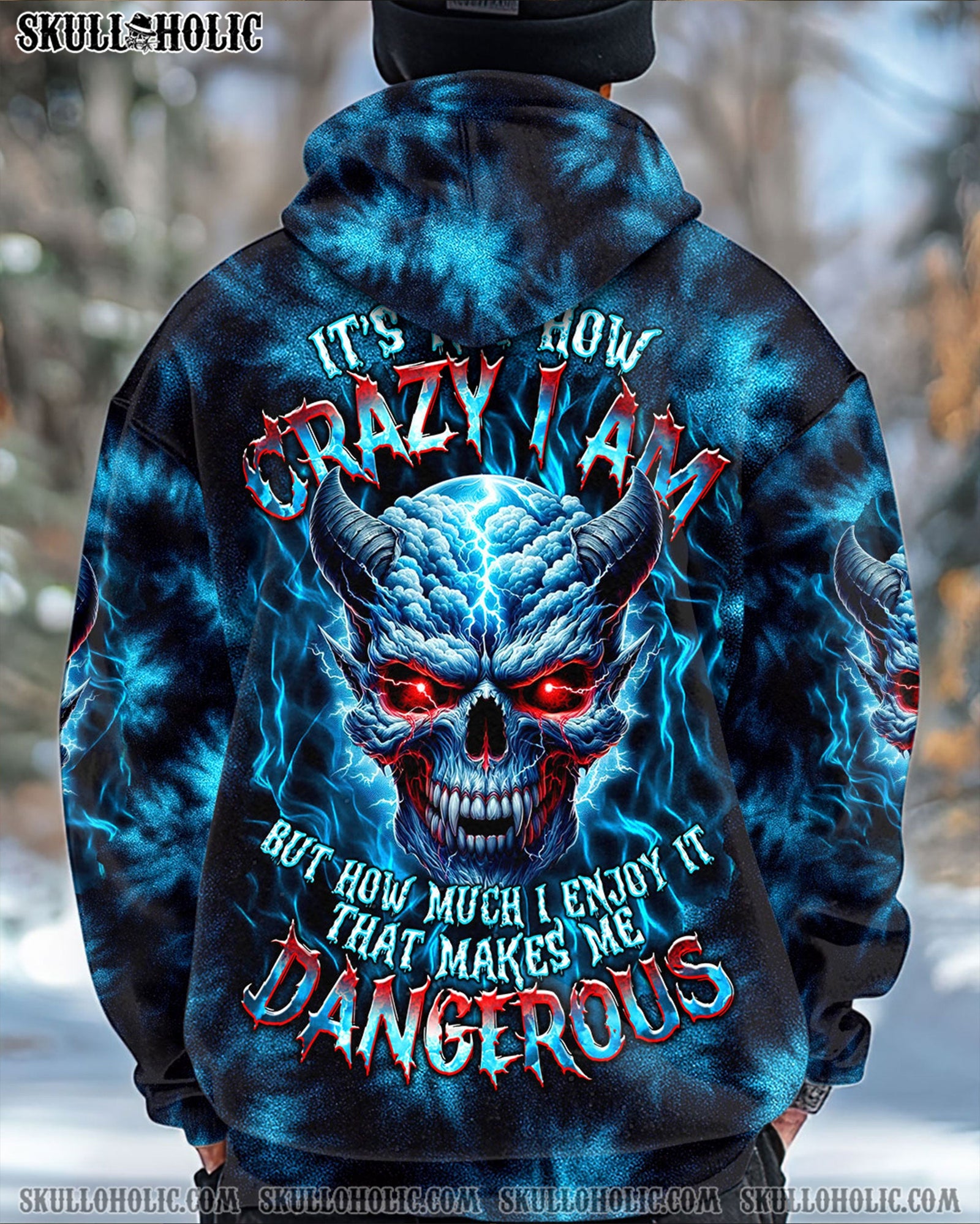 BLISSCORNERS IT'S NOT HOW CRAZY I AM SKULL TIE DYE ALL OVER PRINT