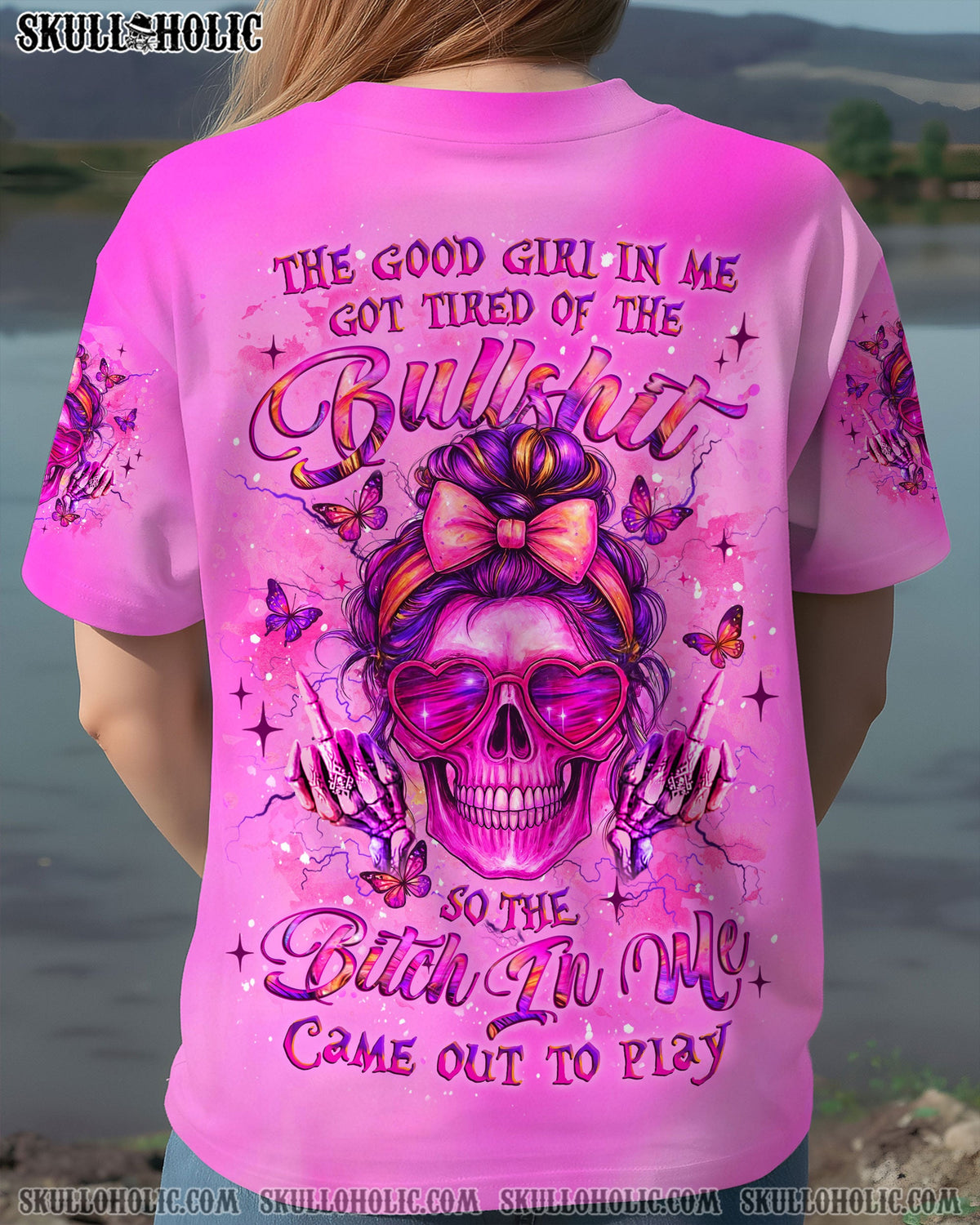 BLISSCORNERS THE GOOD GIRL IN ME SKULL  ALL OVER PRINT