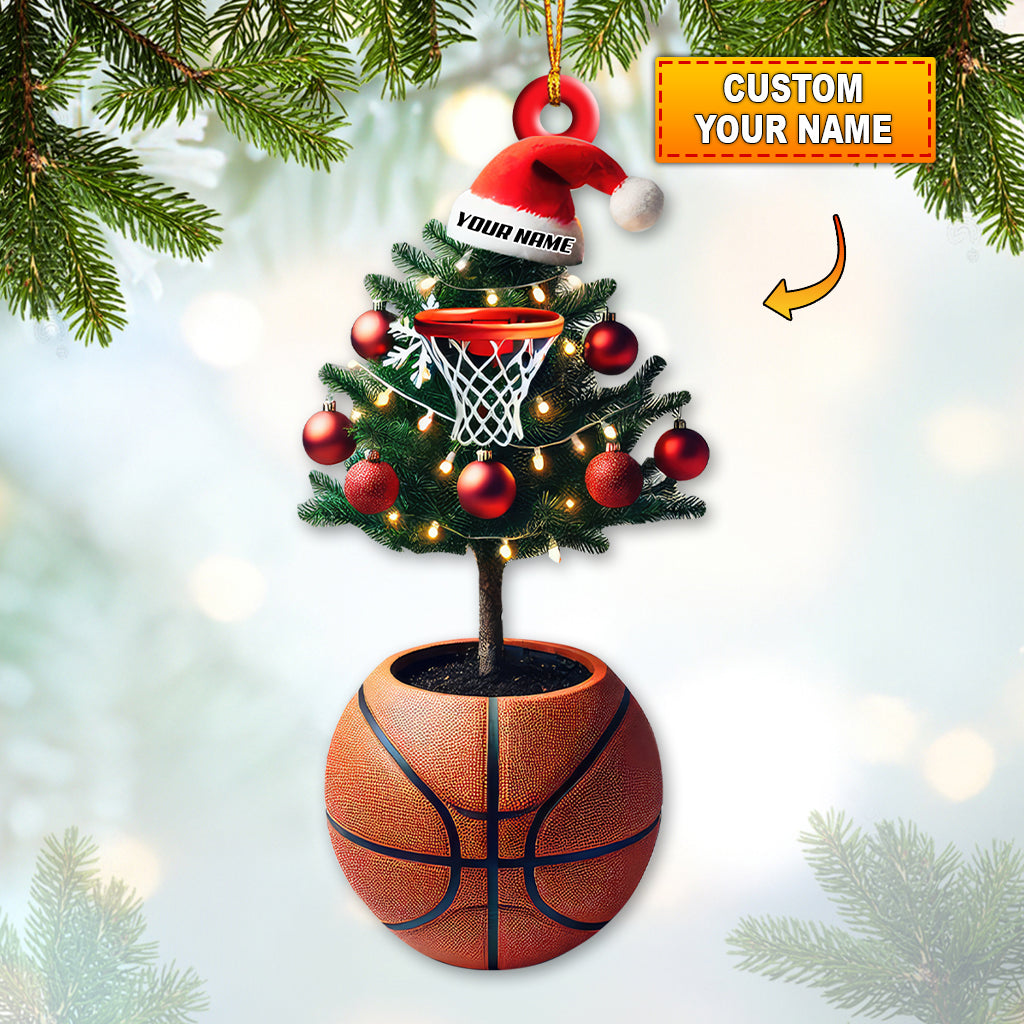 Blisscorners Custom Name Basketball Tree Ornament, Basketball Lover Christmas Gift2D Flat LM2111