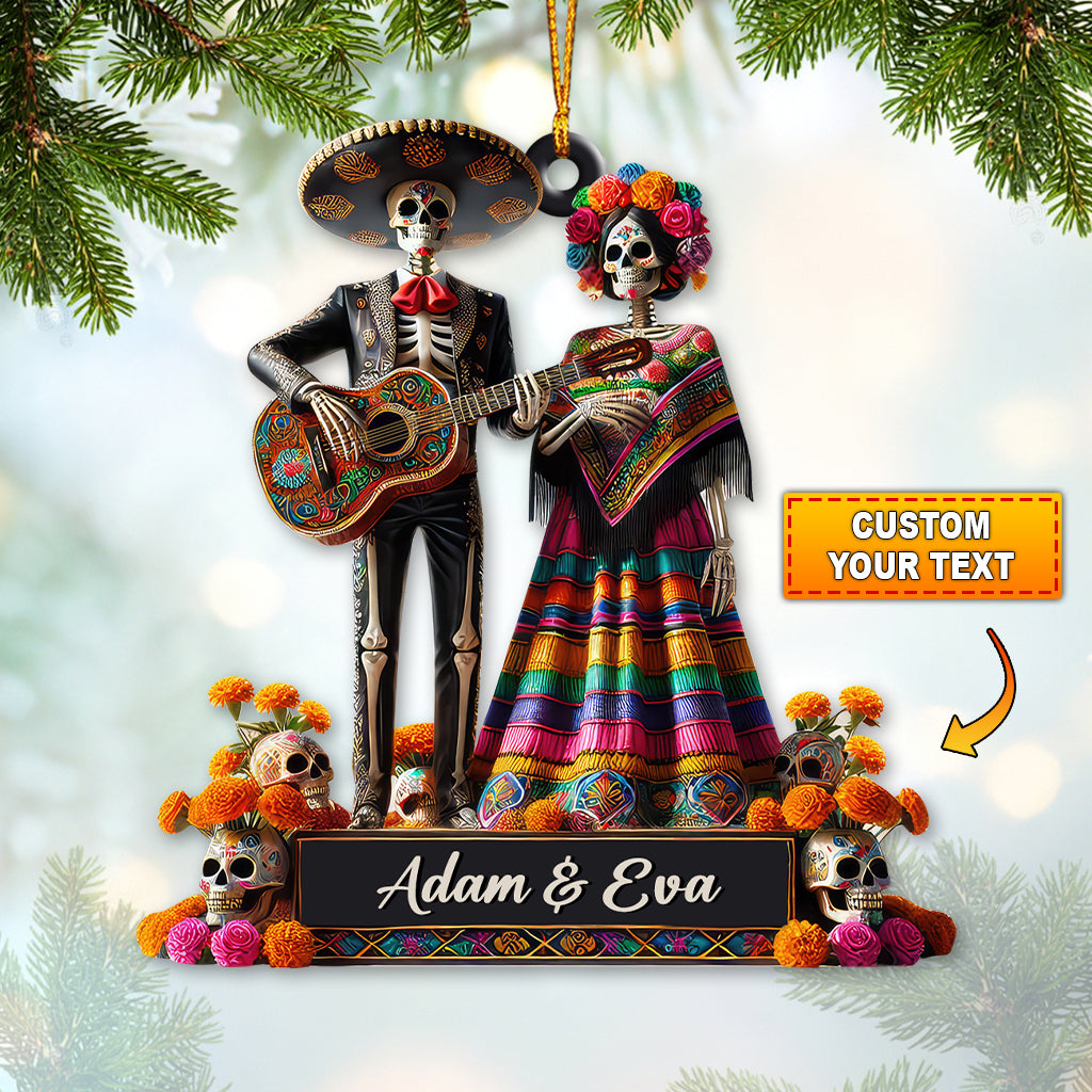 Blisscorners Custom Name Mexican Couple Ornament, Mexican Couple Christmas Gift2D Flat LM2111