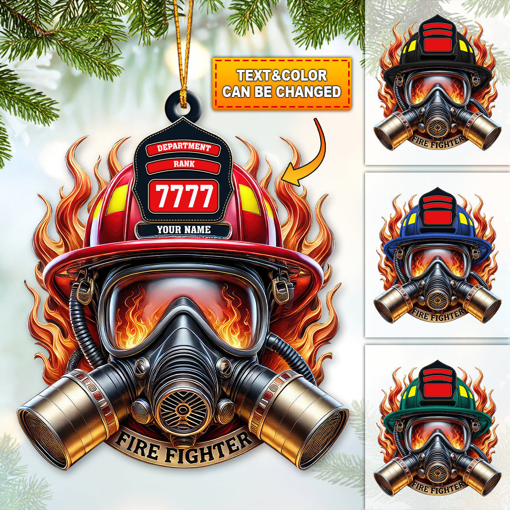 Blisscorners Custom Name Fire Fighter Ornament, Fire Fighter Christmas Gifts2D Flat LM2211