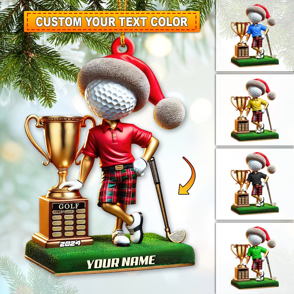 Blisscorners Custom Name and Year Golf Champion Ornament, Golf Lover Christmas Gift2D Flat LM2111