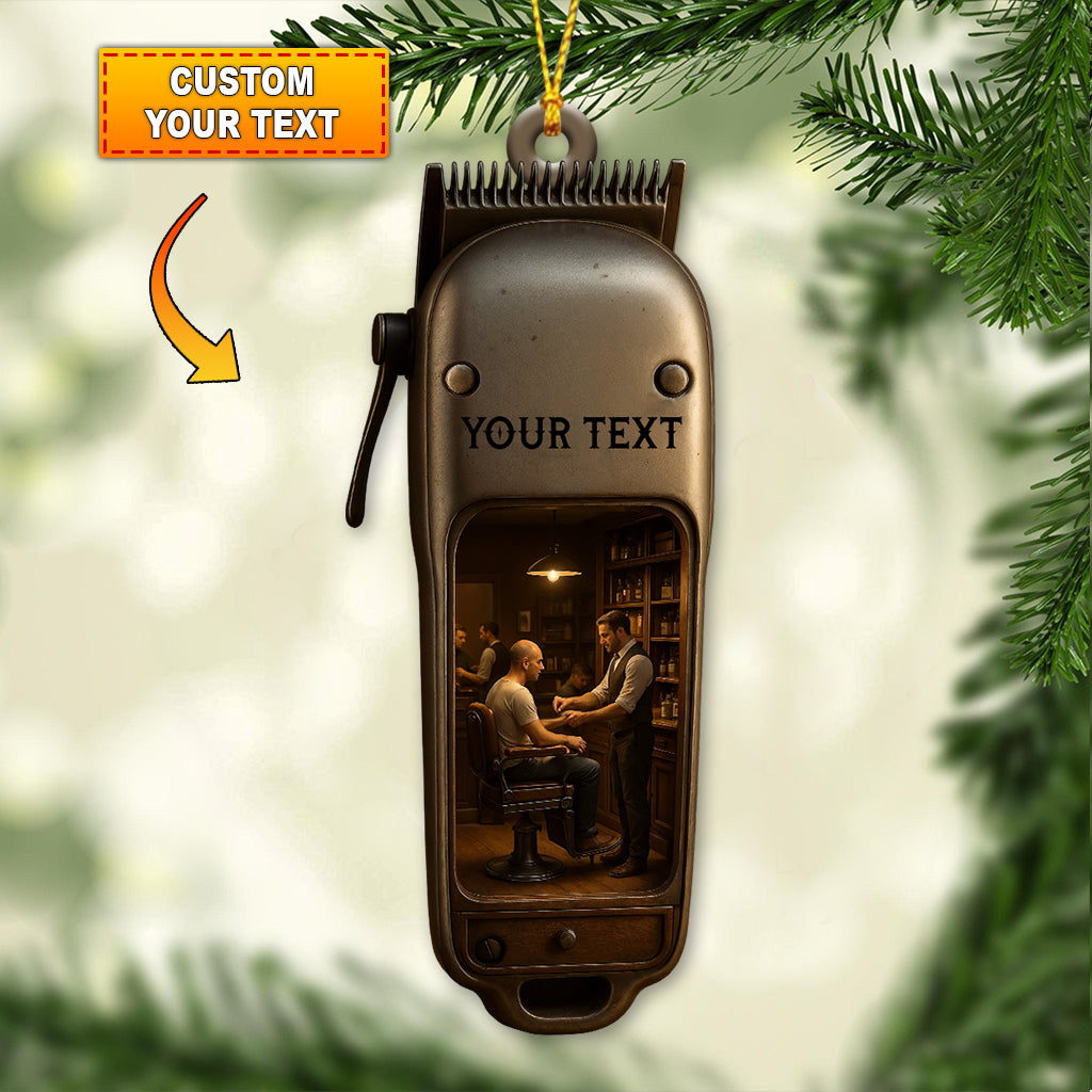 Blisscorners Barber Shop, Home Decor, Christmas Ornament, Personalized Ornament2D Flat LM2111
