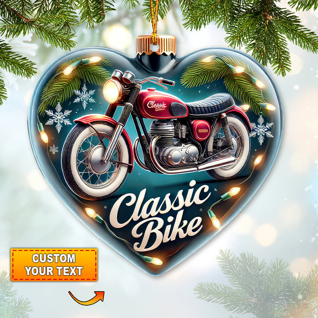 Blisscorners Custom Name Classic Bike Ornament, Christmas Gift for Classic Bike Lover2D Flat LM2211
