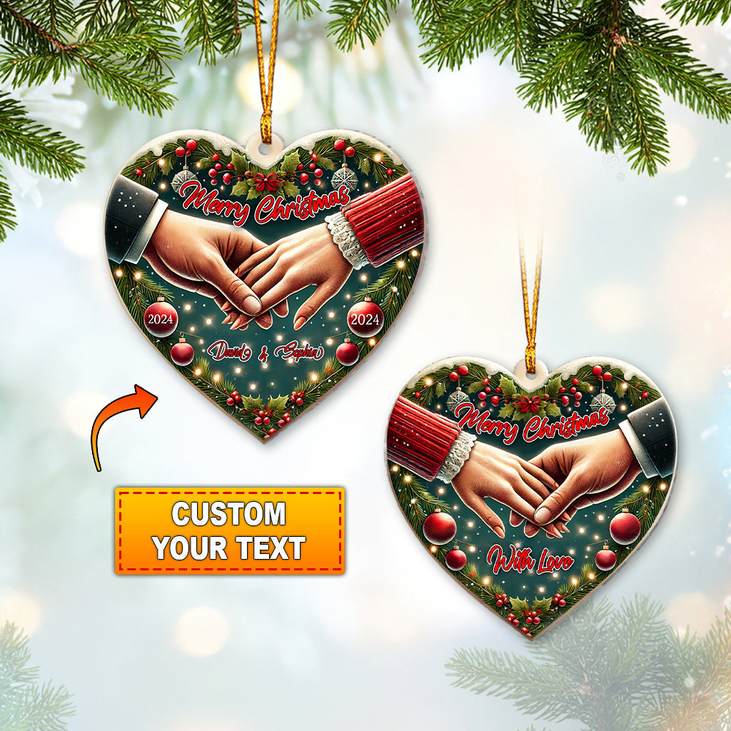 Blisscorners Custom Name Christmas With Love Ornament, Home Decor Christmas Gift2D Flat LM2111