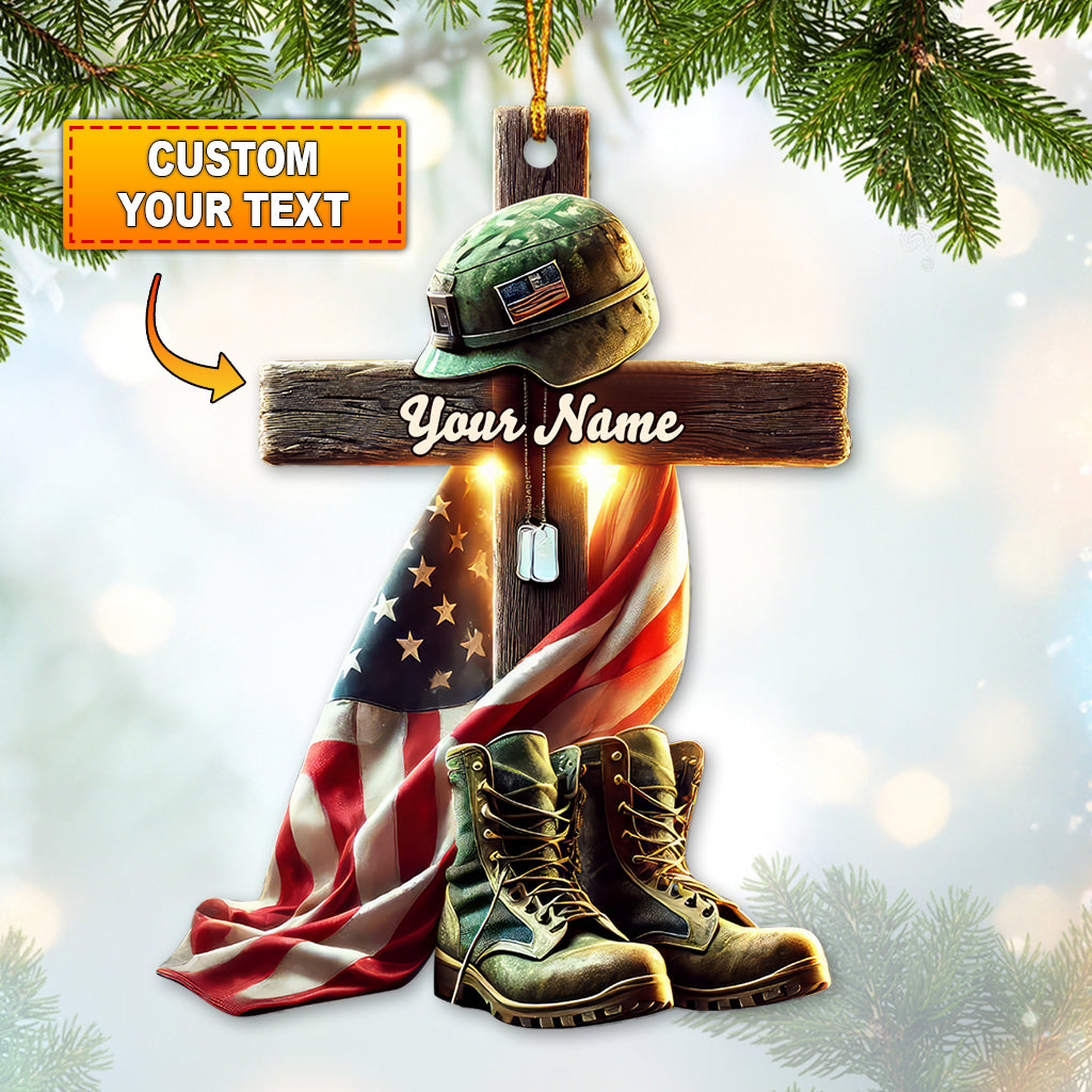 Blisscorners Custom Name U.S Veteran Ornament, U.S Veteran Memorial Christmas Gift2D Flat LM2211