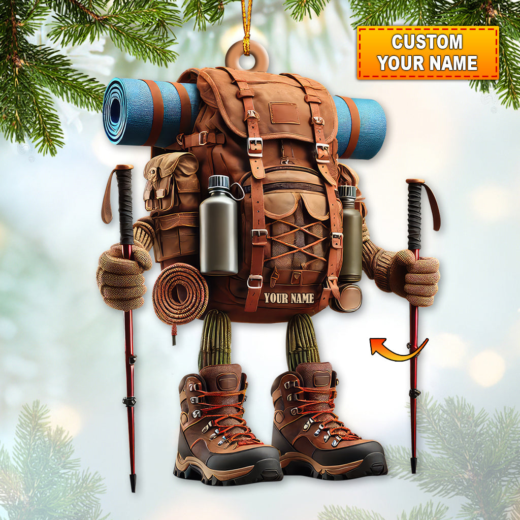 Blisscorners Custom Name Hiking Ornament, Hiking Lover Christmas Decoration4532D Flat LM2111