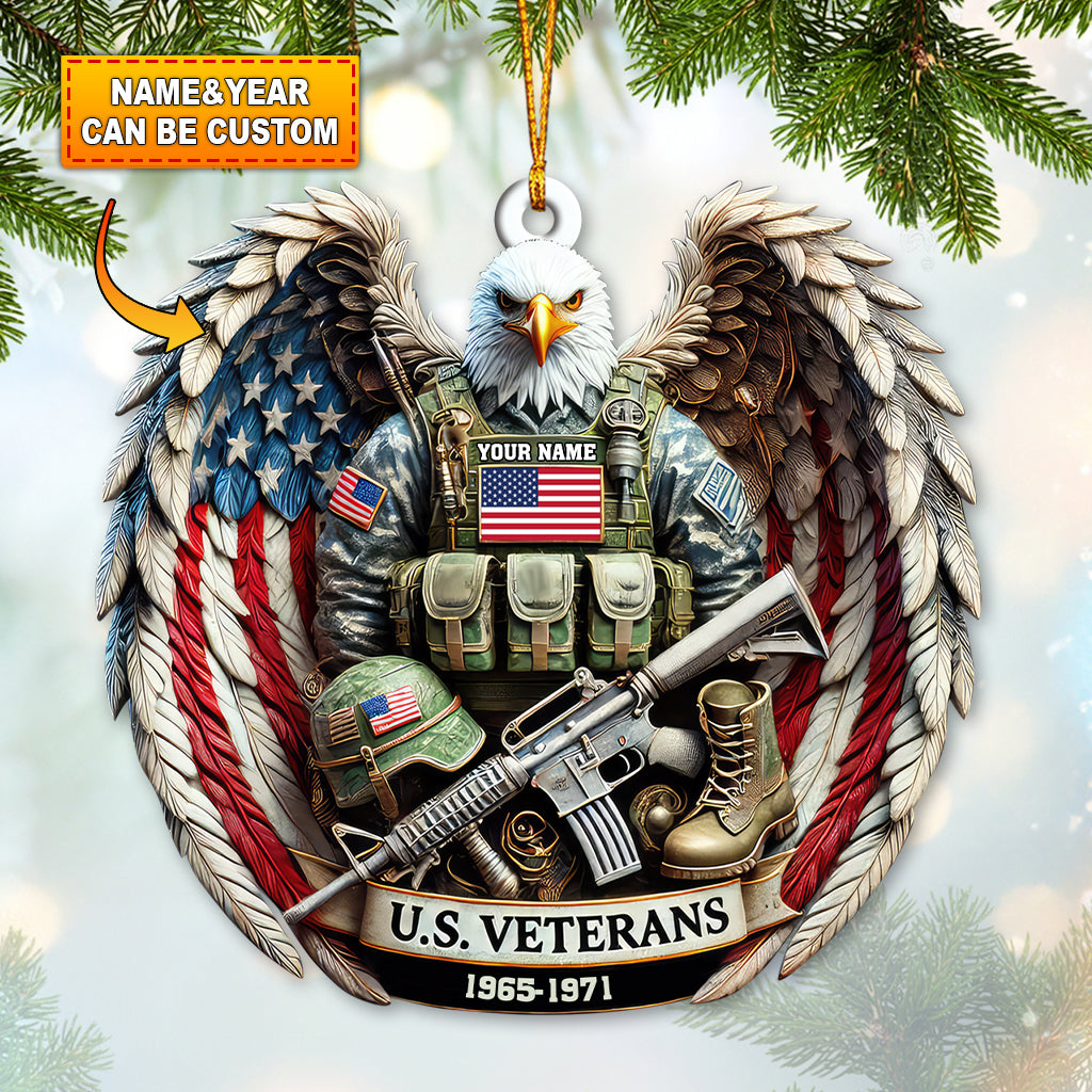 Blisscorners Custom Name U.S. Veteran Ornament Ornament, U.S. Veteran Memorial Christmas Gift52D Flat LM2111