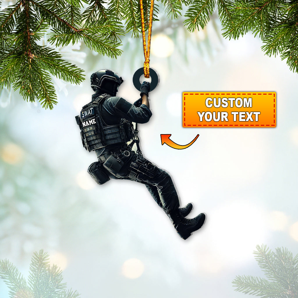 Blisscorners Custom Name SWAT Ornament, Gift For Swat Polices2D Flat LM2111