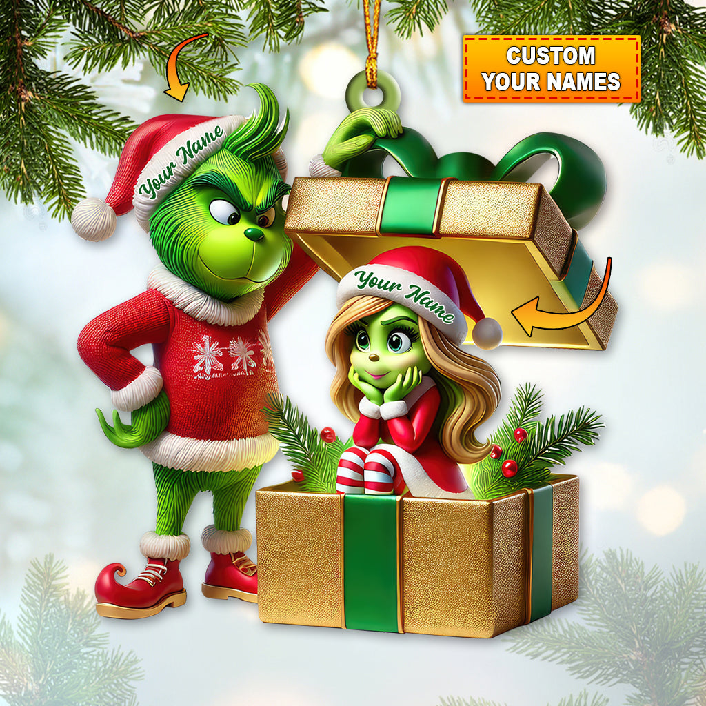 Blisscorners Custom Name Christmas Couple Ornament, Couple Christmas Gift2D Flat LM2111