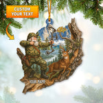 Blisscorners Deer Hunting Santa, Home Decor, Christmas Ornament, Personalized Ornament 2D Flat LM2111