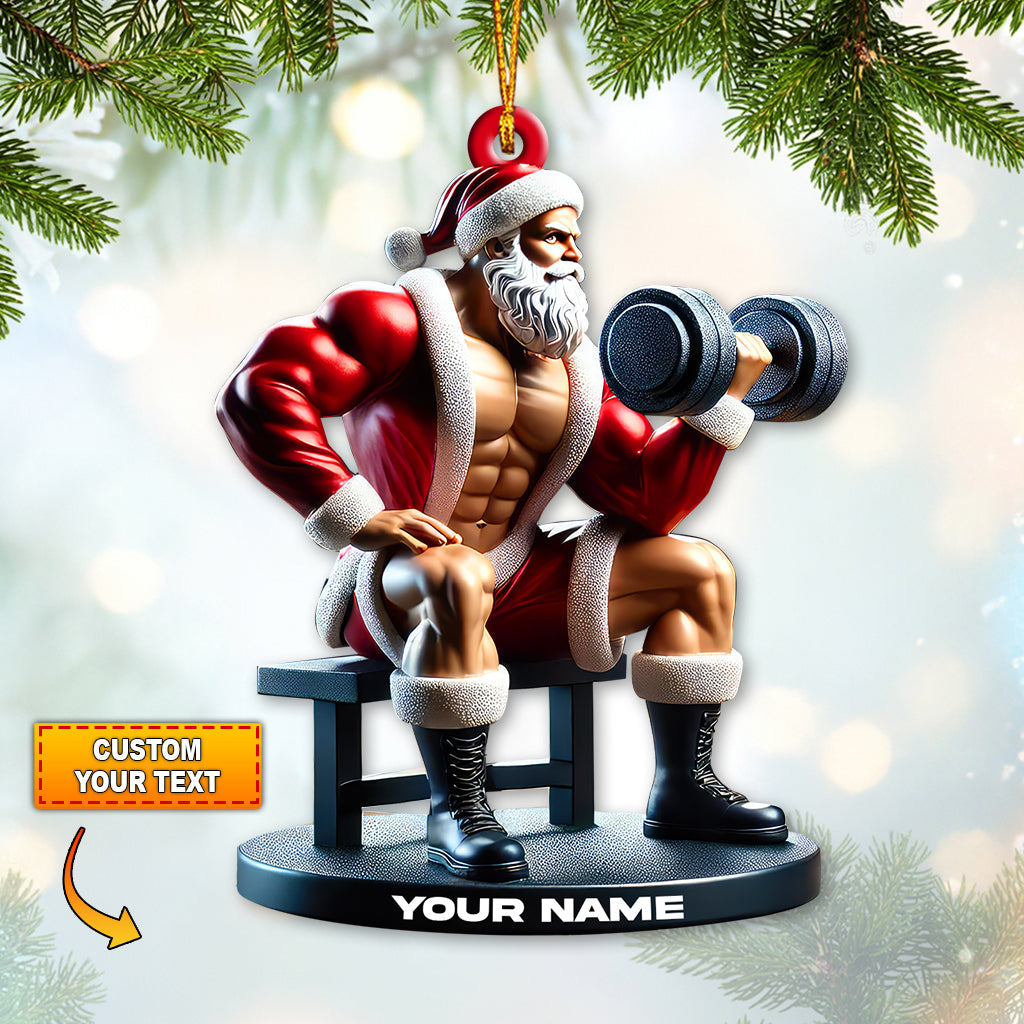 Blisscorners Custom Name Santa Gym Ornament, Gymnastics Christmas Gift2D Flat LM2211
