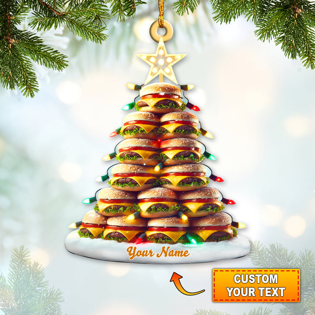 Blisscorners Custom Name Hamburger Ornament, Hamburger Lover Christmas Gift2D Flat LM2111