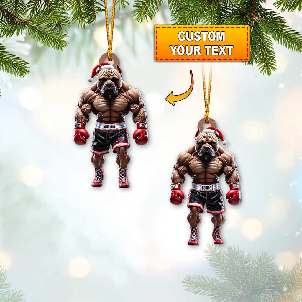 Blisscorners Custom Name Boxing Ornament, Christmas Gift for Boxing Lover2D Flat LM2111