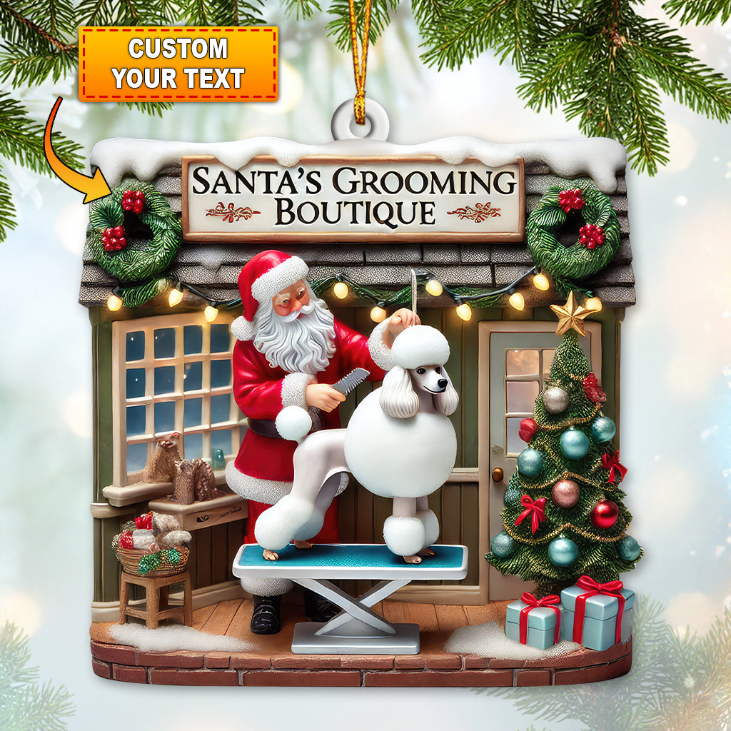 Blisscorners Custom Name Santa Groomer Ornament, Home Decor Christmas Gift2D Flat LM2211