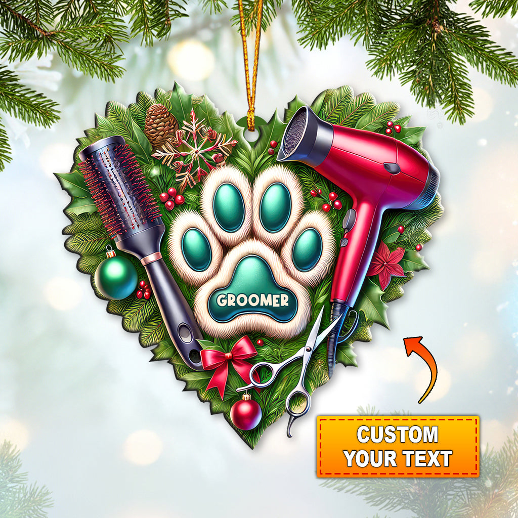 Blisscorners Custom Name Groomer Ornament, Home Decor Christmas Gift2D Flat LM2211