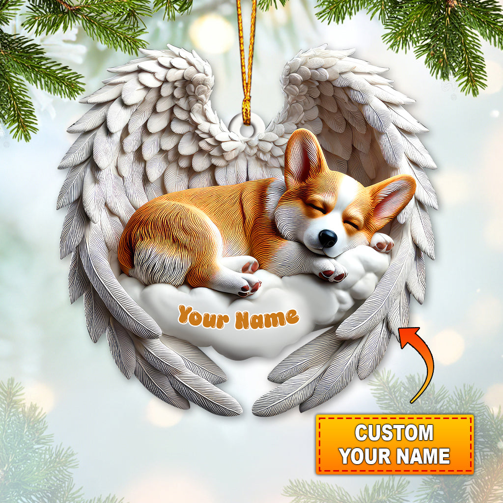 Blisscorners Custom Name Corgi Ornament, Corgi Lover Christmas Gift2D Flat LM2111