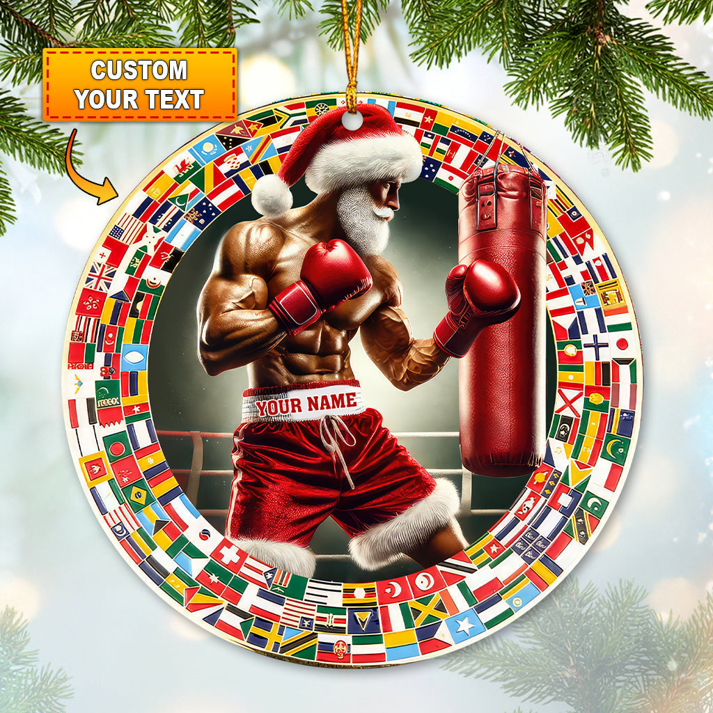 Blisscorners Custom Name Boxing Ornament, Christmas Gift for Boxing Lover2D Flat LM2211