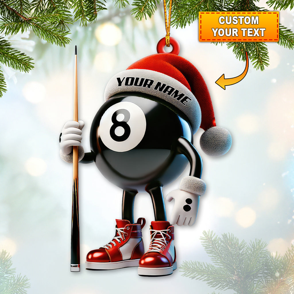 Blisscorners Custom Name Billiard Ornament, Billiard Lover Christmas Gifts2D Flat LM2211