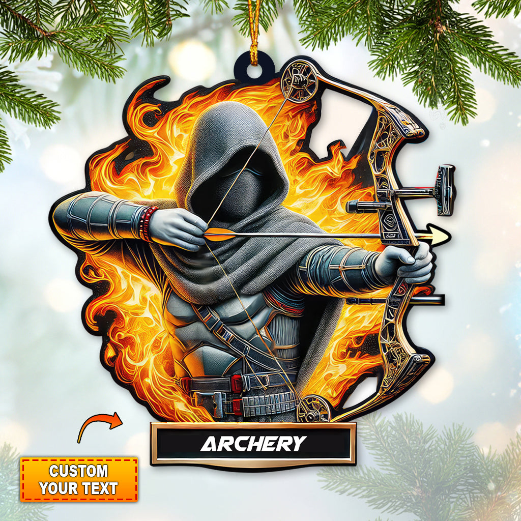 Blisscorners Custom Name Archery Ornament, Christmas Gift for Archery Lover2D Flat LM2211