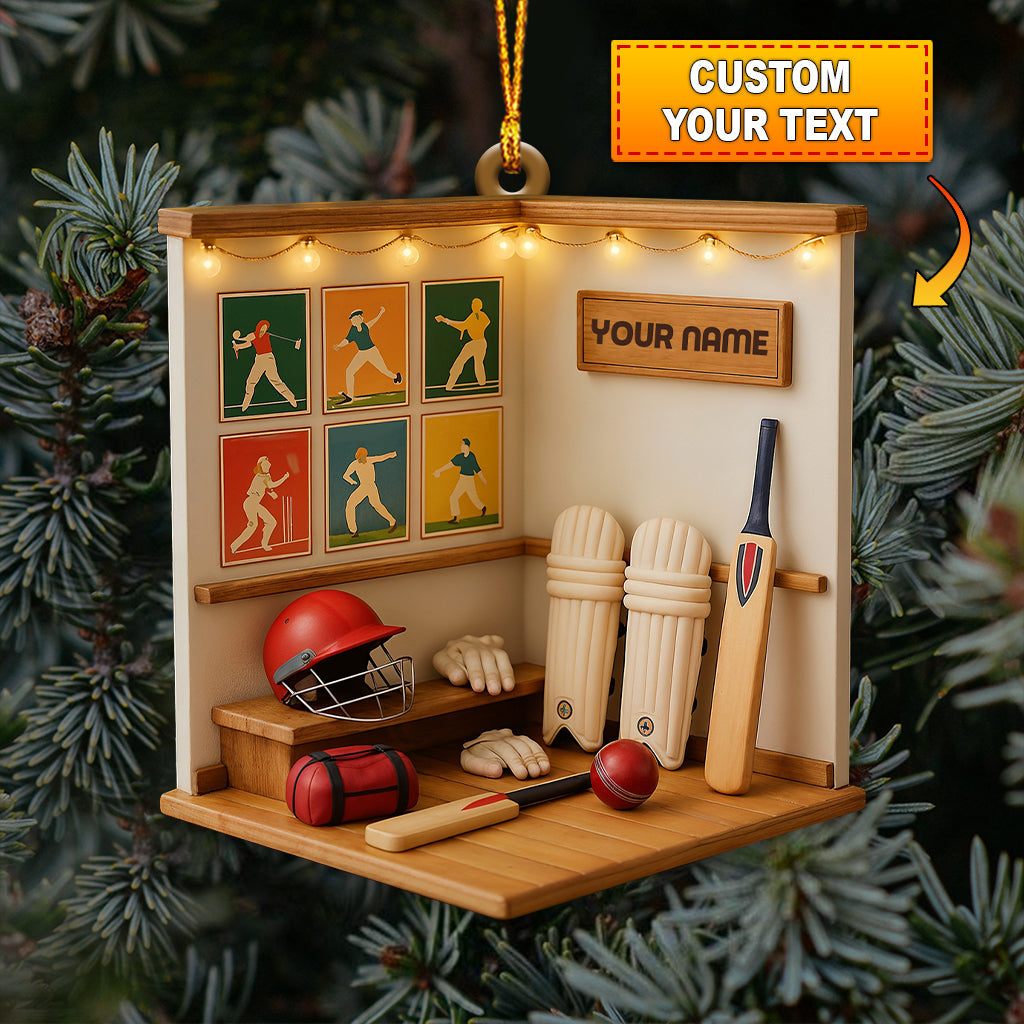 Blisscorners Christmas Cricket Players, Home Decor, Christmas Ornament, Personalized Ornament2D Flat LM2111