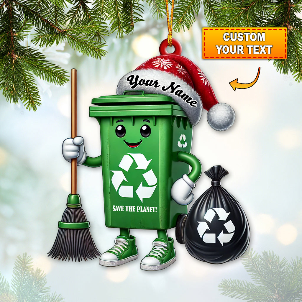 Blisscorners Custom Name Cleaner Ornament, Cleaner Save The Planet2D Flat LM2111