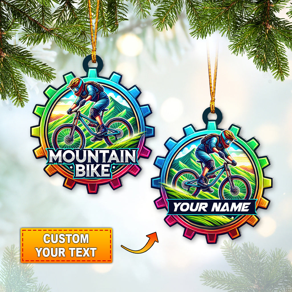 Blisscorners Custom Name Mountain Bike Ornament, Christmas Gift for Mountain Bike Lovers2D Flat LM2111